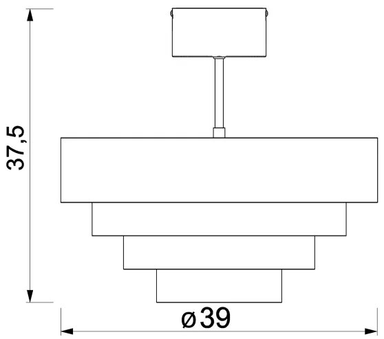 Felületre szerelhető csillár RINGS 1xE27/15W/230V fekete