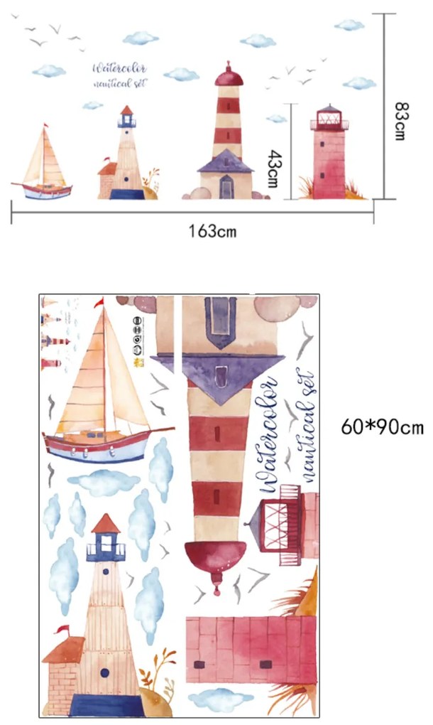 PIPPER | Falmatrica "Világítótornyok" 163x83cm