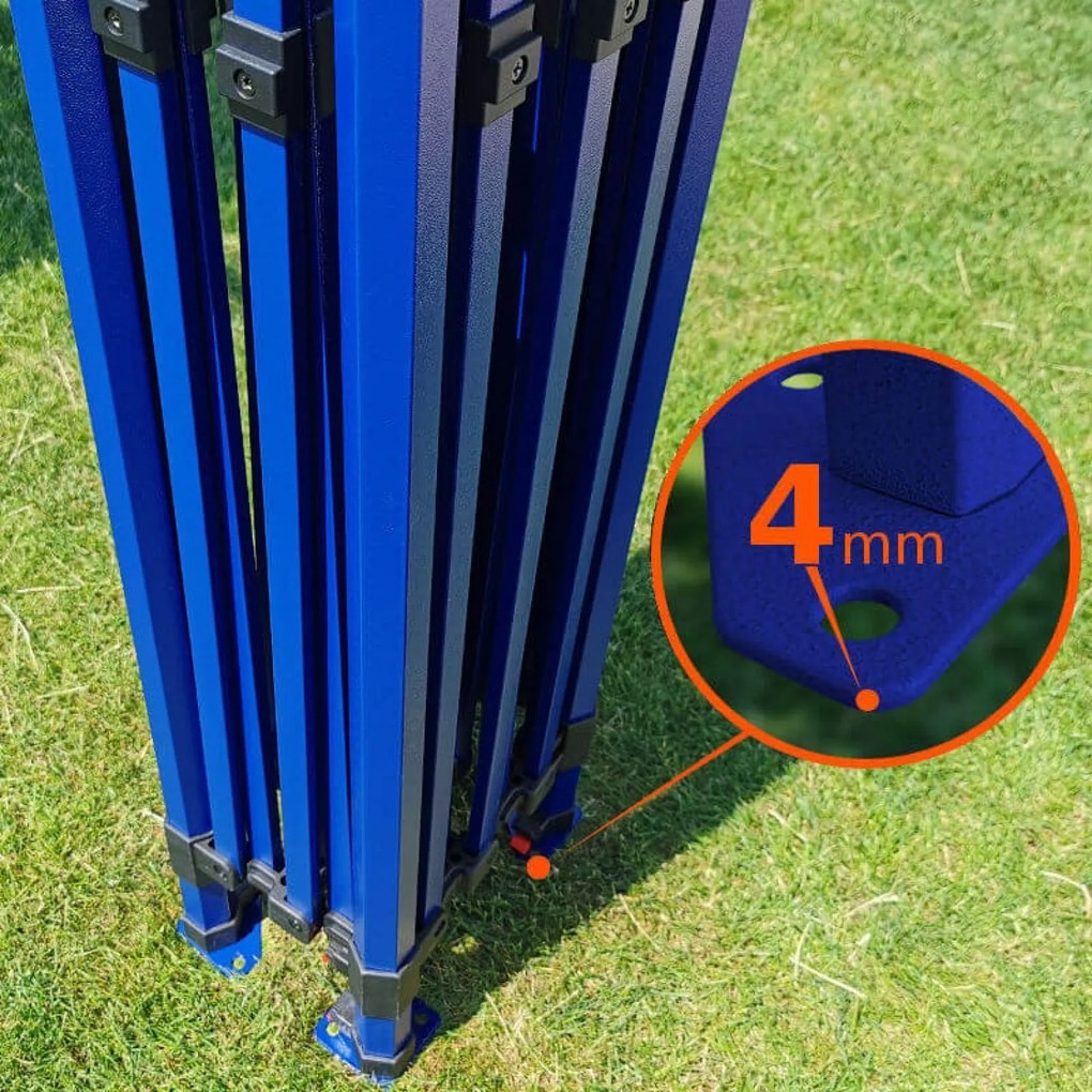 Eladó Standok 3x4,5m 3 Falakkal | Gyors Összeszerelés, 12,5m² - plusz 3 oldalfal - Narancssárga