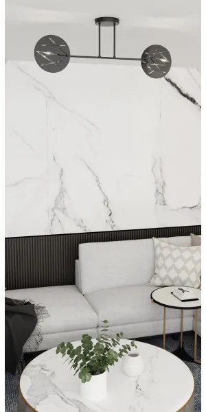 Csillár rúdon  FRICK 2xE27/15W/230V fekete