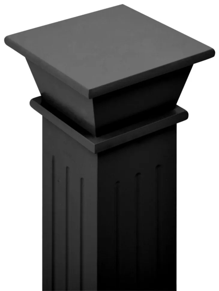 klasszikus fekete MDF szögletes oszlop virágállvány 17x17x66cm