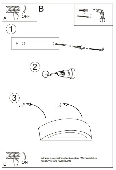 Sollux SL.1458 - Fali lámpa ATENA 1xE27/15W/230V 20 cm fehér