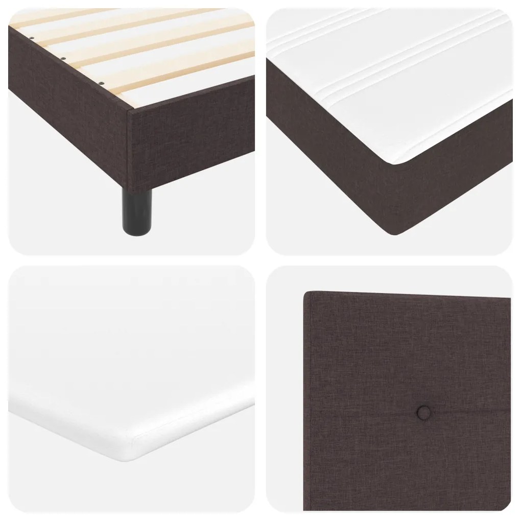 Boxspring Ágy Mattal Sötétbarna 80x200 cm Szövet
