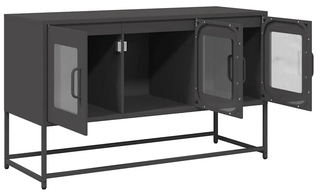 fekete hidegen hengerelt acél TV-szekrény 100,5x39x60,5 cm