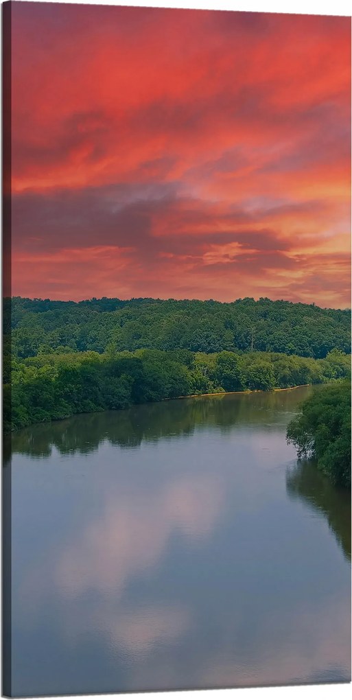 Vászonkép Rózsaszín ég Nap Folyó Természet 60x120 cm