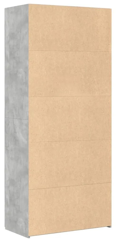 betonszürke szerelt fa magasszekrény 80 x 42,5 x 185 cm
