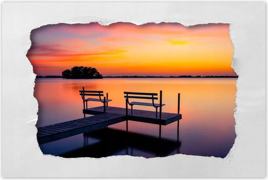 Poszterek 90x60 Naplemente tó