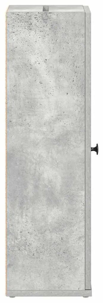 betonszürke fürdőszobaszekrény tekercstartóval 20,5x22x72 cm