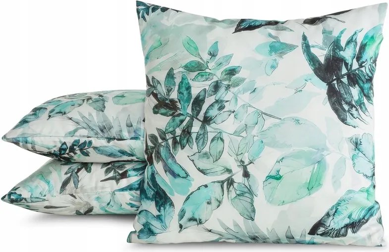 Párnahuzat 45x45 Garden fehér zöld levelek vízálló