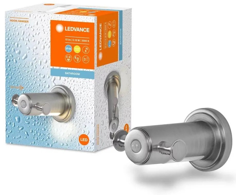 Ledvance - Fürdőszobai fali akasztó LED háttérvilágítással IP44 3xAAA