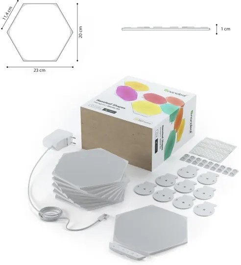 Nanoleaf NL42-0002HX-9PK- KÉSZLET 9x LED RGB Dimmelhető panel HEXAGON LED/2W/230V