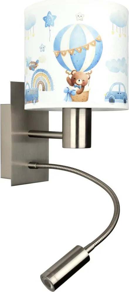 Brilagi - BOBO LED flexibilis lámpa 1xE27/25W/230V + LED/3W króm/fehér/kék/mackó