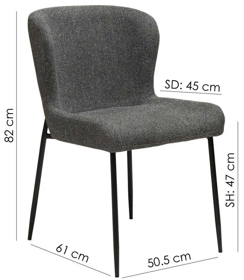 Glam sötétszürke étkezőszék - DAN-FORM Denmark