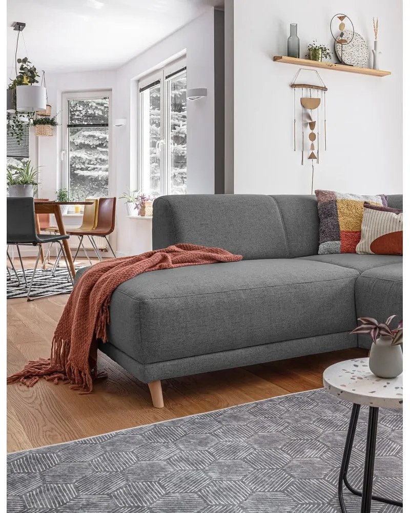 Szürke kinyitható-tárolóhelyes sarokkanapé (bal oldali-L alakú) Classy Sophie – Miuform