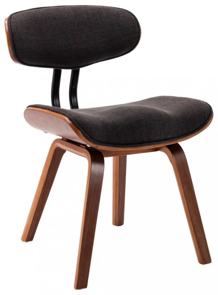 4 db szürke hajlított fa és szövet étkezőszék