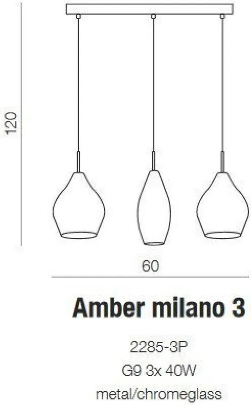 AZZARDO 2149 AMBER Többágú Függesztett Lámpa G9 IP20