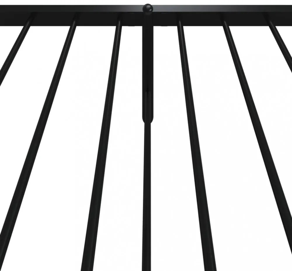 fekete fém ágykeret fej- és lábtámlával 80 x 200 cm