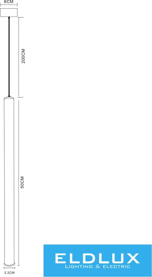 UNIVERSO függeszték 3w 3000k 300lm 32x500mm IP20 fekete