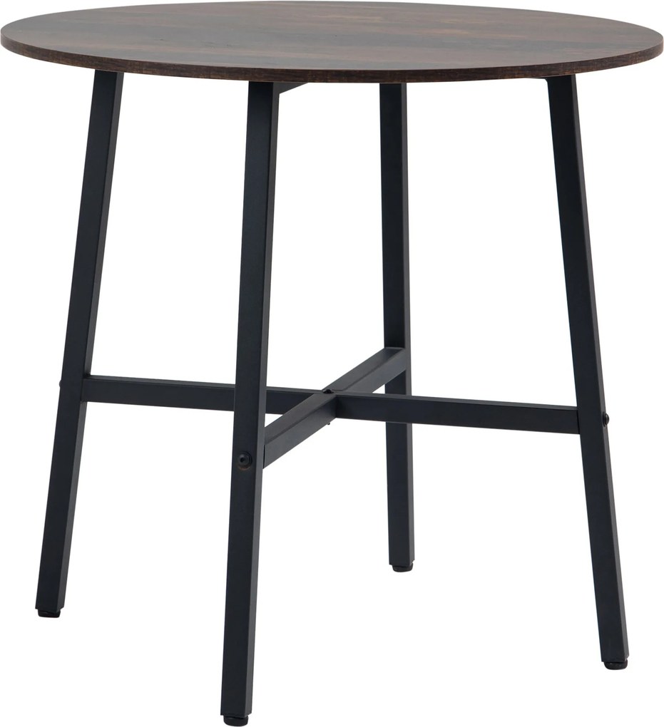 HOMCOM Étkezőasztal Konyhai Asztal 4 Fő Részére, Modern Dizájnú Nappali Asztal Étkezőhöz, Konyhához, Acél, Barna, 80 x 80 x 76 cm | Aosom