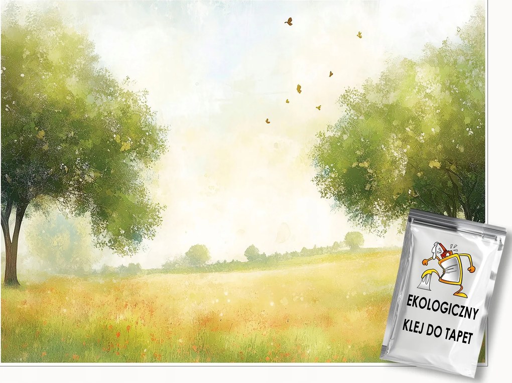 Fotótapéta Rét 3D Fák Természet Zöld Falra Hálószoba Nappali 250x175
