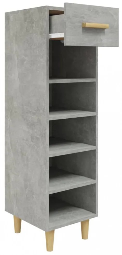betonszürke szerelt fa cipősszekrény 30 x 35 x 105 cm