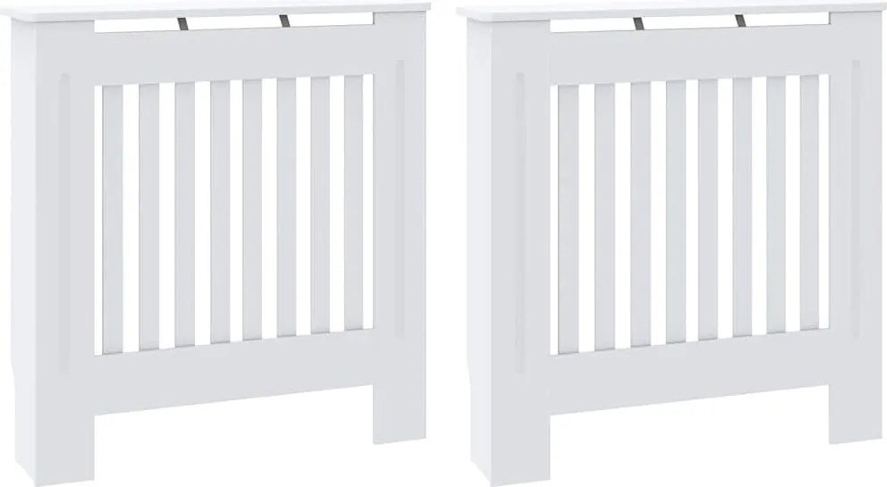 vidaXL Radiátor fedezék 2 pcs Fehér 78 x 19 x 81,5cm Faanyag