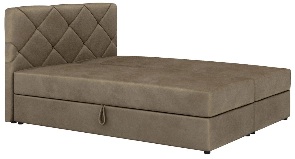 Franciaágy  Boxspring 180x200 cm Karum Comfort (világosbarna) (ágyráccsal és matraccal). 1056044