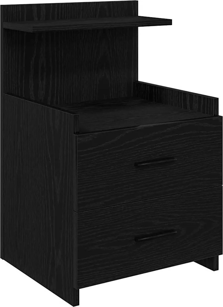 vidaXL fekete éjjeliszekrény 2 fiókkal 40 x 36,5 x 62 cm