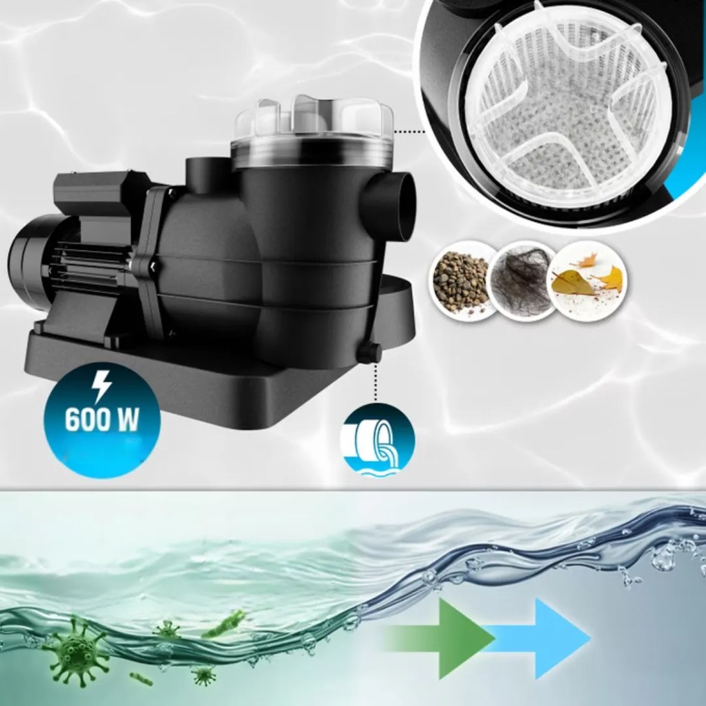 AQUA Homokszűrő medencéhez előszűrővel, 13 200 l/h, kék Monzana