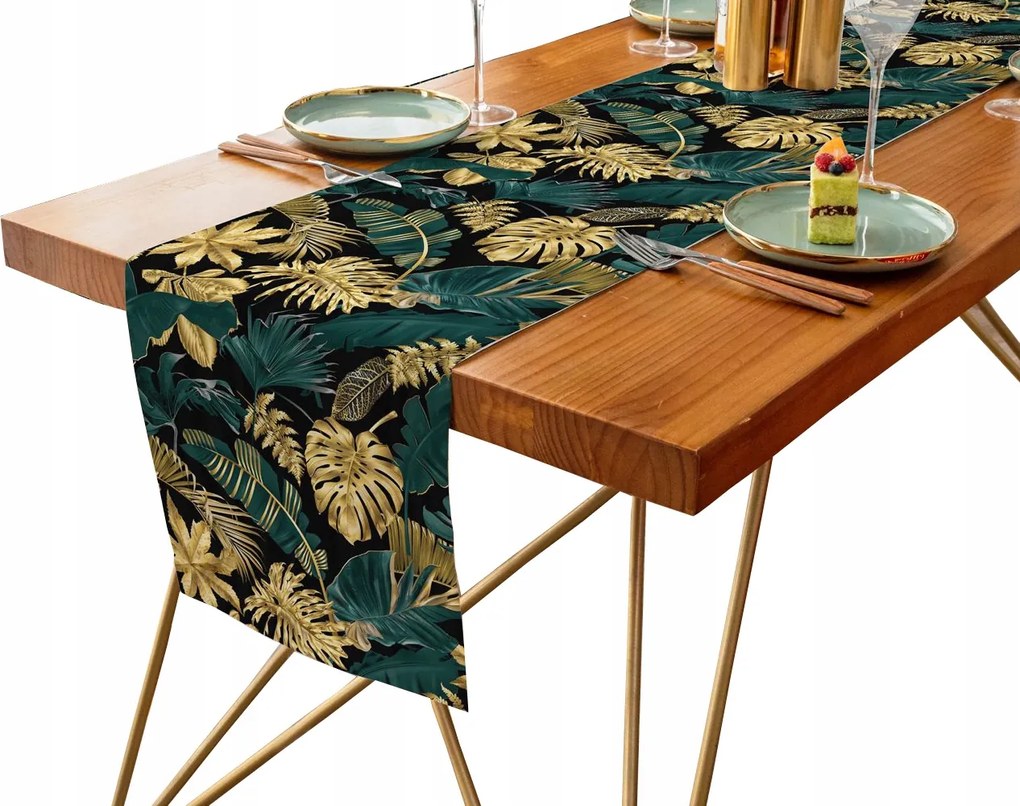 Dekorációs Futófelület 40X180 Zöld Levelek