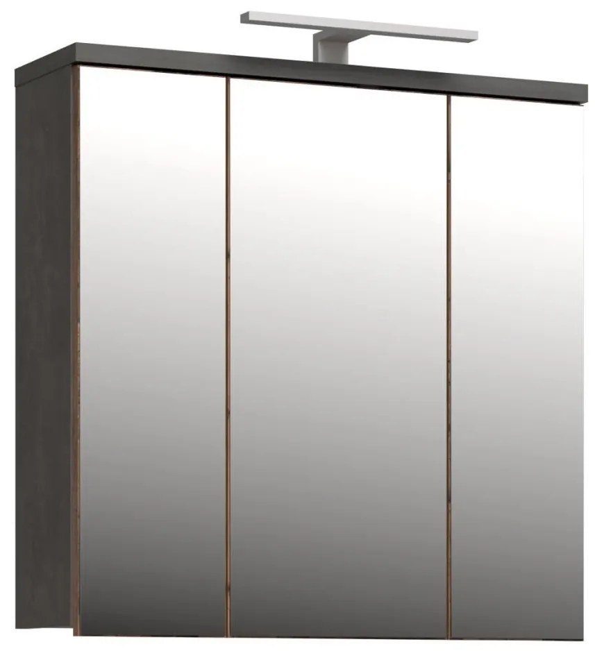 Tükrös fürdőszobai fali szekrény VENOM antracit/barna