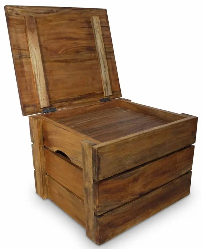 2 részes tömör mahagóni fa tárolóláda szett