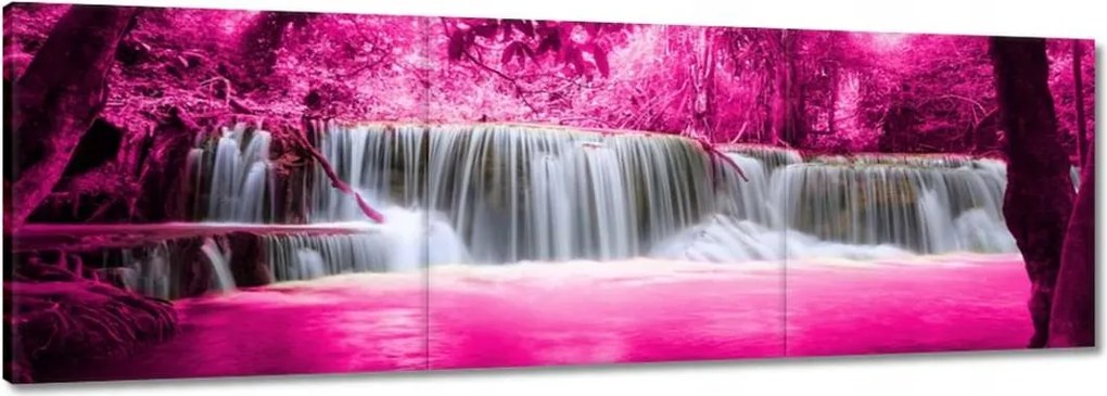 Vászonkép 150x50 Rózsaszín vízesés Tájkép
