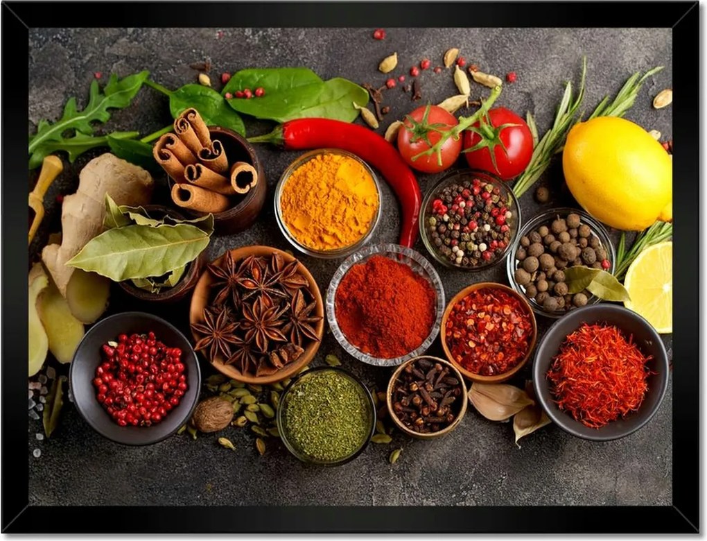 Poszterek keretben 40x30 Rusztikus Fűszerek