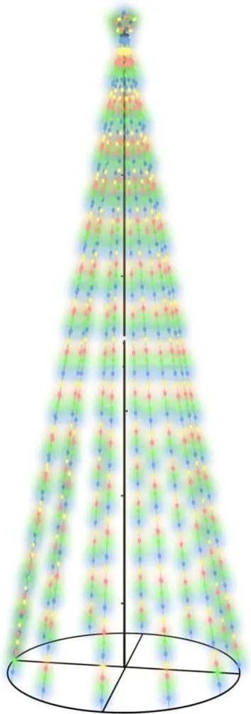 vidaXL kúp alakú karácsonyfa 732 színes LED-del 160 x 500 cm