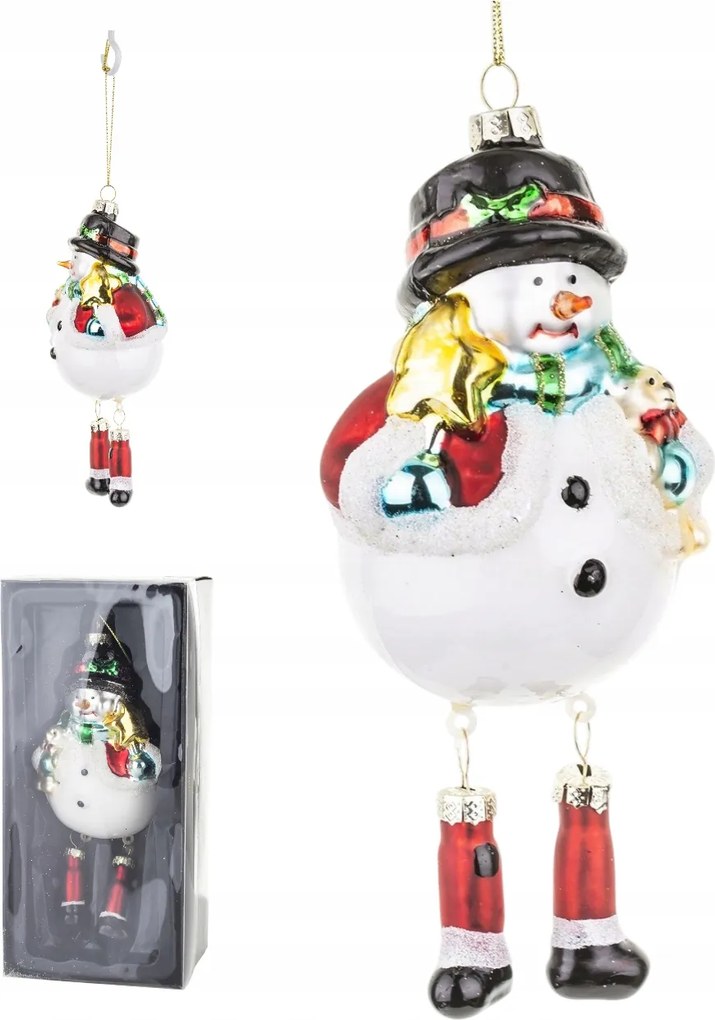 Hóember Üveg Karácsonyfadísz 17,5 CM Karácsonyi Ajándék