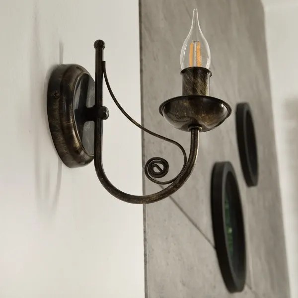 Fali lámpa DONATO 1xE14x40W/230V patinás