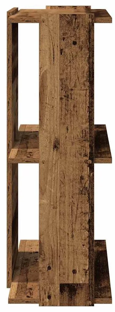 3 szintes antik fa szerelt fa könyvespolc 60x30x80 cm