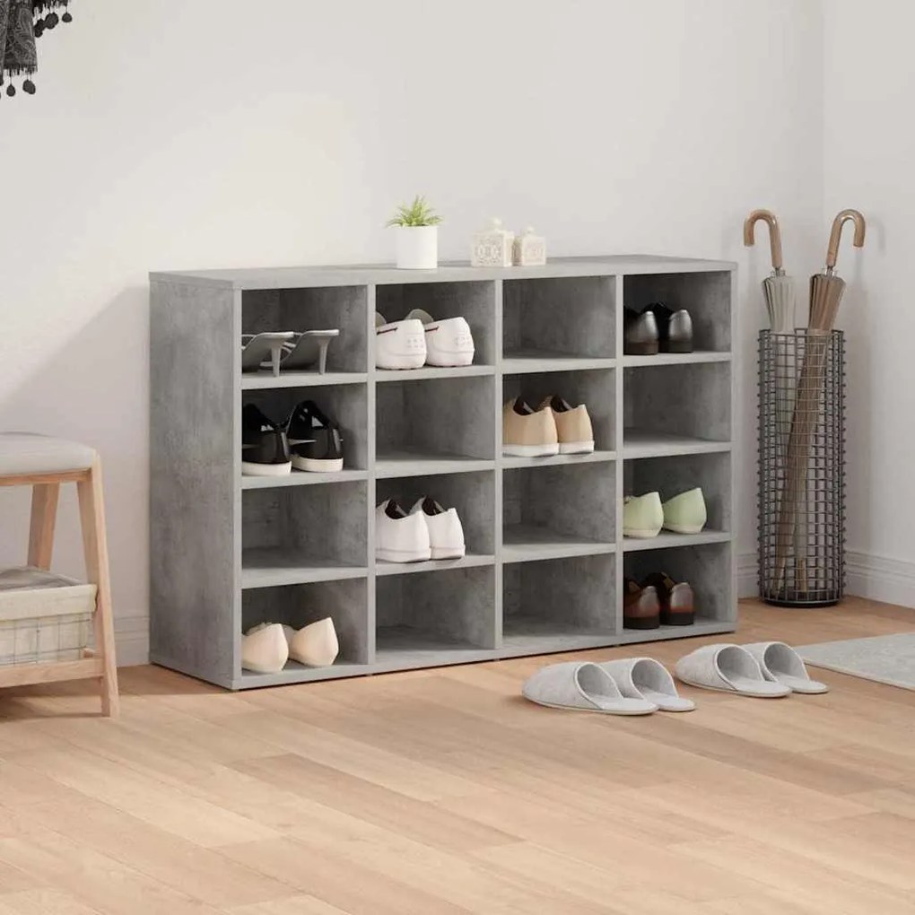 Cipősszekrény polcokkal Beton szürke 103 x 30 x 67 cm Faanyag
