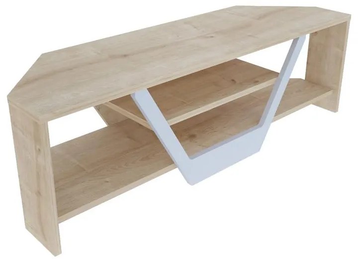 TV szekrény Sares - Oak, White