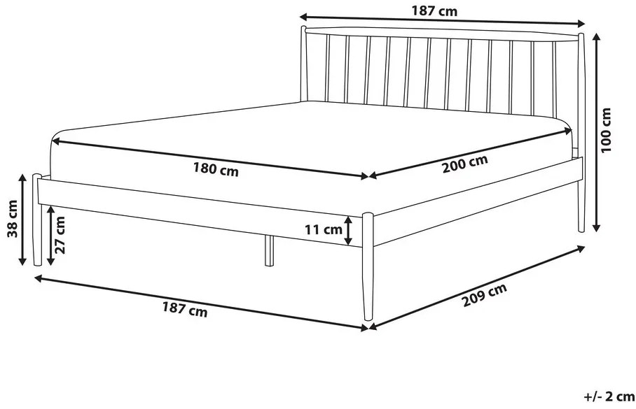 Franciaágy 180 cm MARES (fehér) (ágyráccsal). 1026676