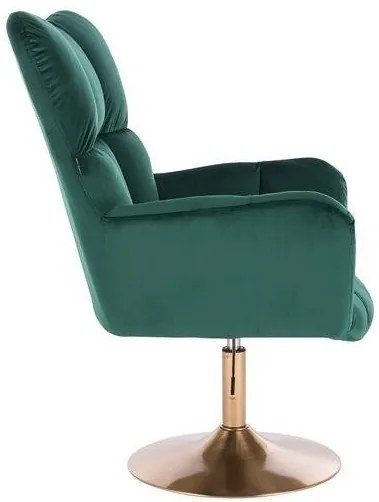 HR650N Sötétzöld modern velúr szék arany lábbal