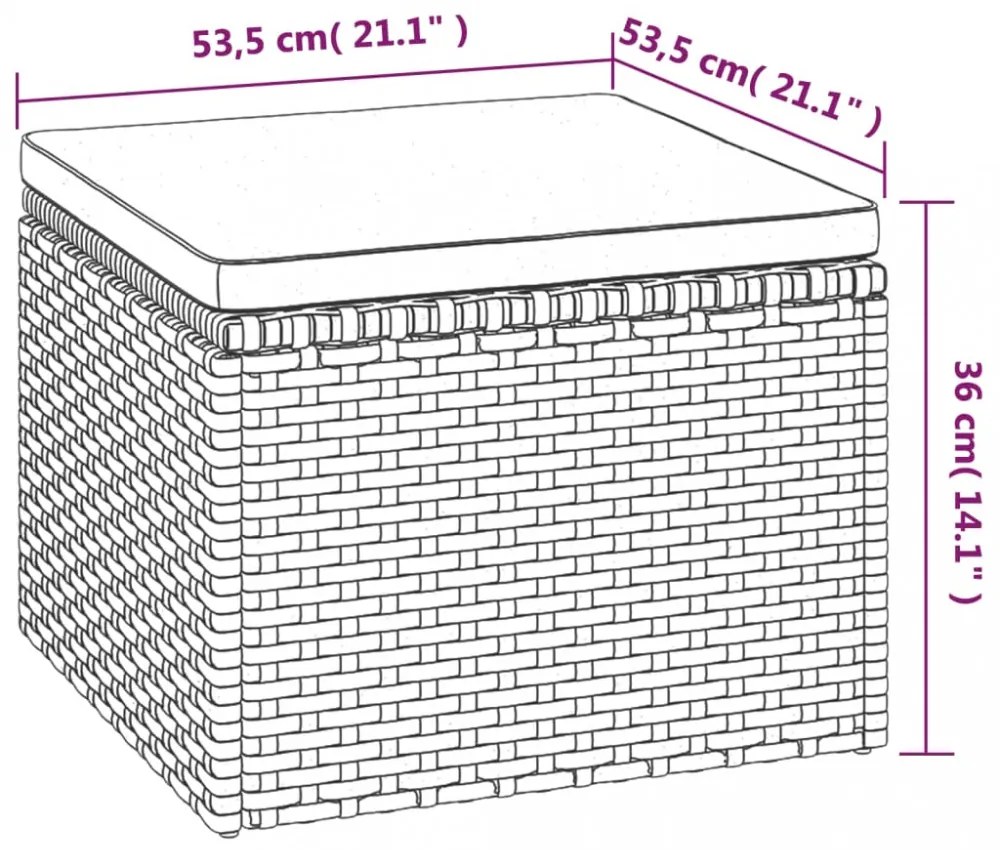 3-személyes szürke polyrattan kanapé tetővel és lábtartóval