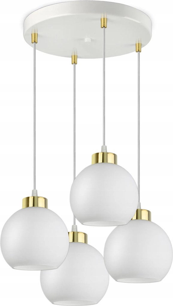 Mennyezeti Függő Lámpa Csillár Fehér Üveg Gömbök White Glass EZ4 Led E27