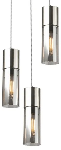 Globo 21000-3HN - Csillár zsinóron ANNIKA 3xE27/25W/230V átm. 30 cm króm