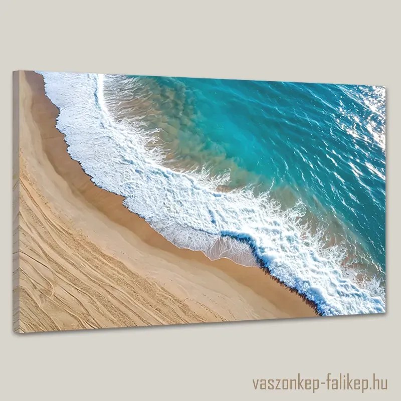 Tengerparti hullámok drónfelvétel falikép – nyugalom otthonra 60x40 cm