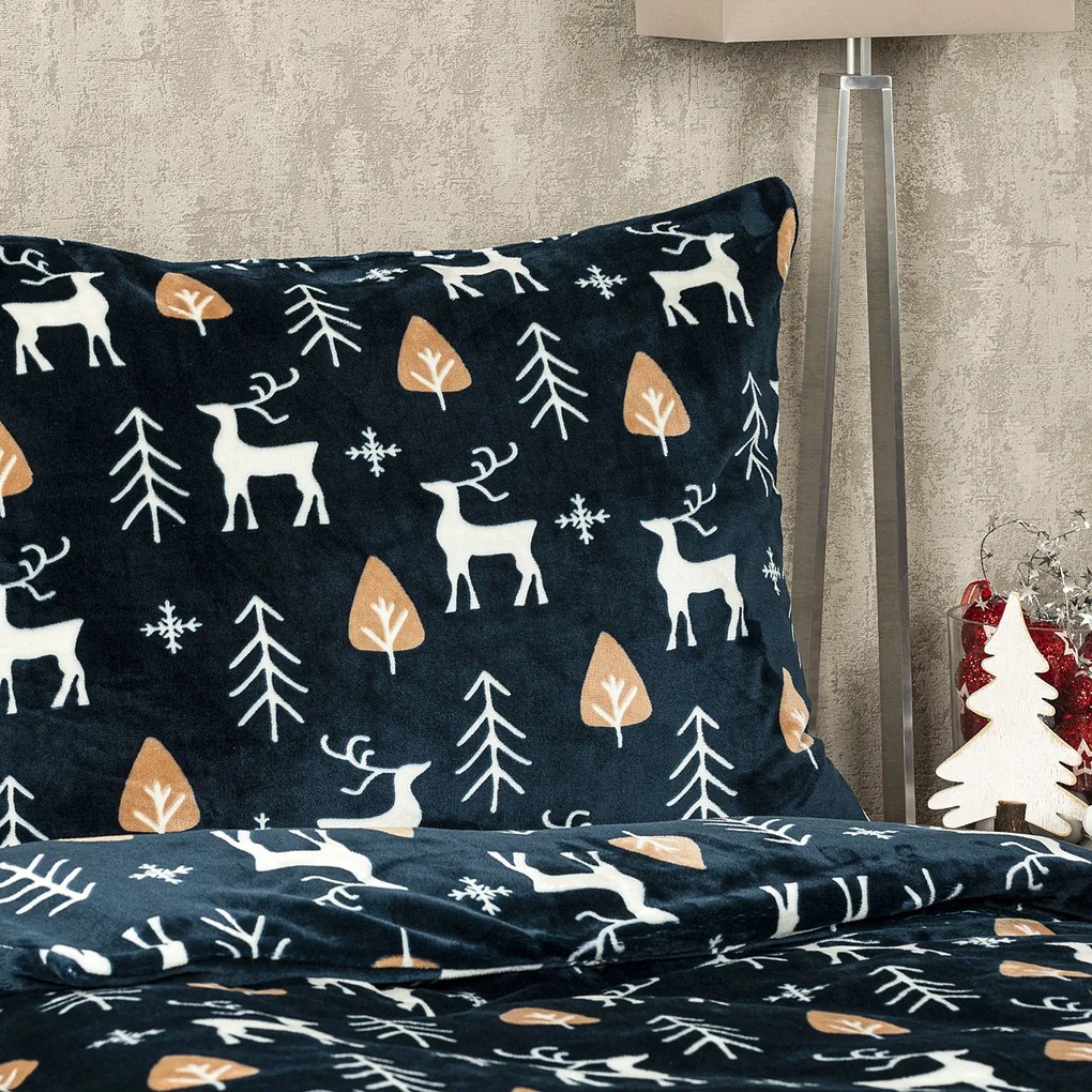 4Home Nordic Deer mikroflanel ágyneműhuzat, 140 x 200 cm, 70 x 90 cm