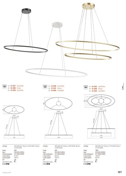 Redo 01-3300 - LED fényerőszabályozható kábeles függeszték LEO LED/115W/230V bronz