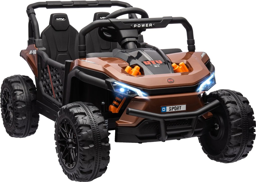 AIYAPLAY Elektromos Gyerekautó UTV, Elektromos Gyerek Buggy, 2.4Ghz távirányítóval, 2 db 12V motorral, 2 sebességgel, zenével, kürttel, lámpákkal, 3-5