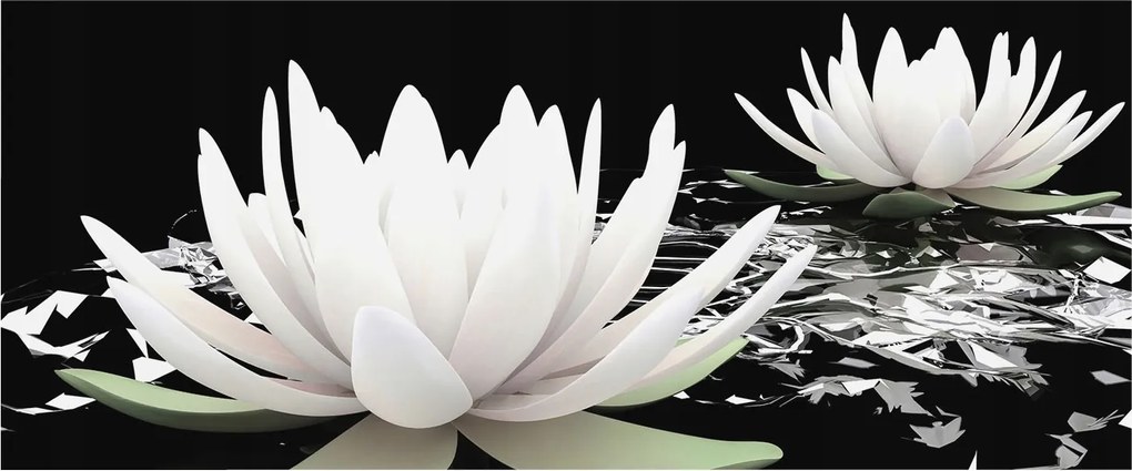 Dekoratív Fotótapéta Hálószobába Víz virágok 250x104 Ragasztó